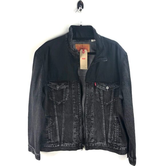Levi's Black Mockneck Trucker Jacket Size XL NEW